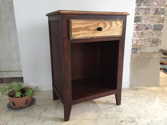 Image 1 of Vintage Compass-leg bedside cabinet