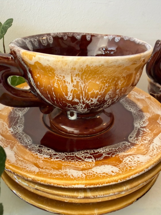 Set aus 6 Mid-Century Tassen und Untertassen – Geschirr, Ceramic, Mid Century Modern (photo 4 of 5)