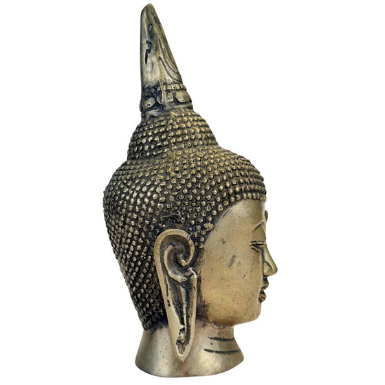 Cabeza de Buda tailandesa de bronce antigua – Siglo XIX – Esculturas, Bronze (photo 3 of 9)