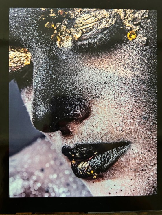 Image 1 of Foto d'arte donna nero oro argento 1,80 x 1,20 m
