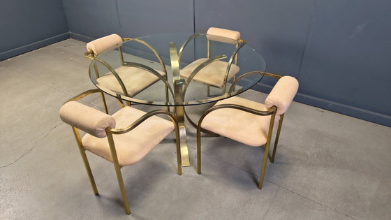 Image 1 of Vintage brass dining set by Belgochrom, 1970s