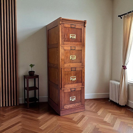 Image 1 of Classeur en chêne vintage | commode | cabinet de notaire