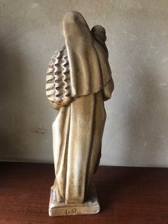 Image 1 of Vintage beeld Maria en kind in gips