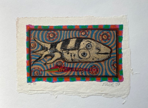 Sérigraphie Eric Toebosch - Poisson rouge