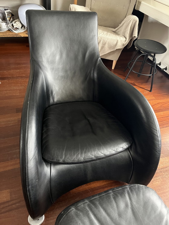Image 1 of Fauteuil en cuir Montis Loge avec inoculation noire