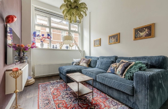 Image 1 of Hoekbank donkerblauw - in goede staat