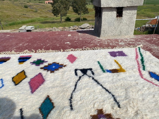 Image 1 of Authentiek Beni Ouarain tapijt 300x200 cm – Handgemaakt Marokkaans wollen tapijt – Minimalistisch Berbers tribaal ontwerp