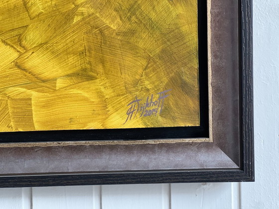 Image 1 of Origineel Olieverf schilderij op paneel met titel "Man met hoed - 1"