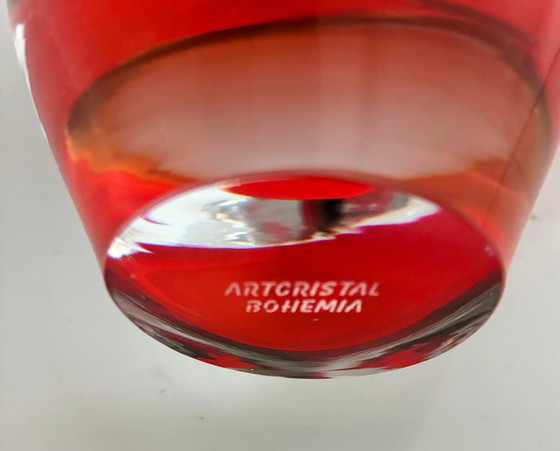 Image 1 of Glasobjekt „Eule“, Kunstkristall Bohemia