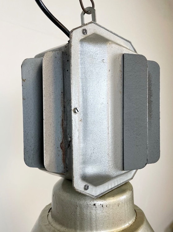 Image 1 of Industrielle polnische Fabrik-Deckenleuchte mit Glasabdeckung von Mesko, 1990er Jahre