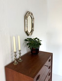 Vintage Octagonale spiegel met gouden rand ‘80