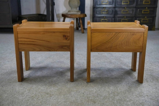 Pair of elm bedside tables for Maison REGAIN 1970s – Nightstands, Wood (photo 7 of 11)