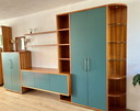 Gero moderne wandmeubelset met opbergruimte en vitrines