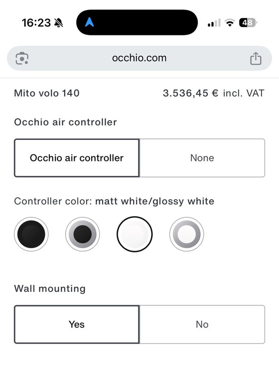 Image 1 of Occhio Mito Volo 140 - Oro Mate / Capota blanca