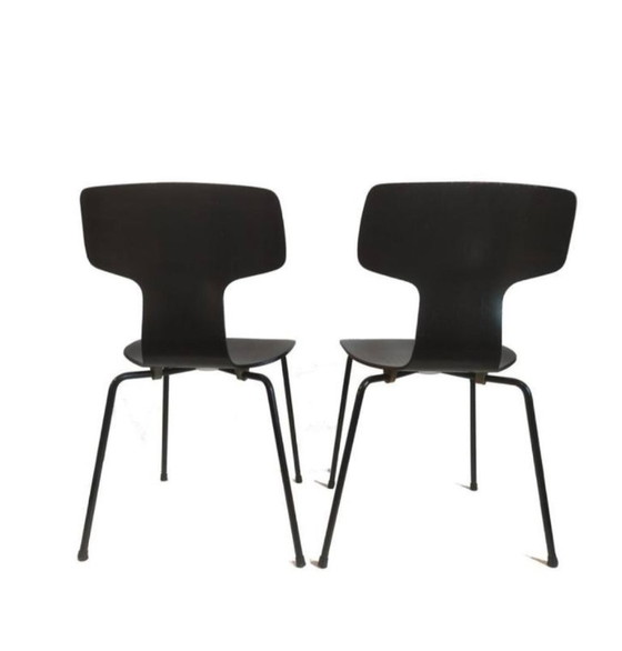 Image 1 of 2x Arne Jacobsen Fritz Hansen 3103 sedia a martello 1965