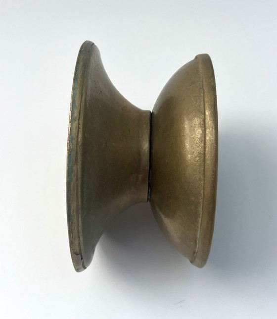 Image 1 of Vintage brass candlestick – 1960s – solid – chalice shape