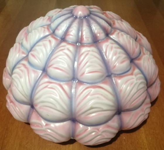 Image 1 of Art Nouveau kroonluchter met versierd opaalglas uit de jaren 30 en 40