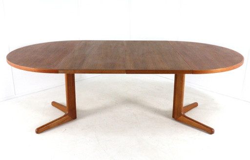 S. Burchardt Nielsen runder, 2-fach ausziehbarer Esstisch im Vintage-Stil, dänisches Design