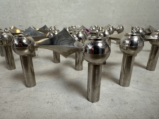 10x Bougeoir Design Vintage BMF - Hans Nagel Et Werner Stoff – Bougeoirs et chandeliers, Chrome (photo 6 of 8)