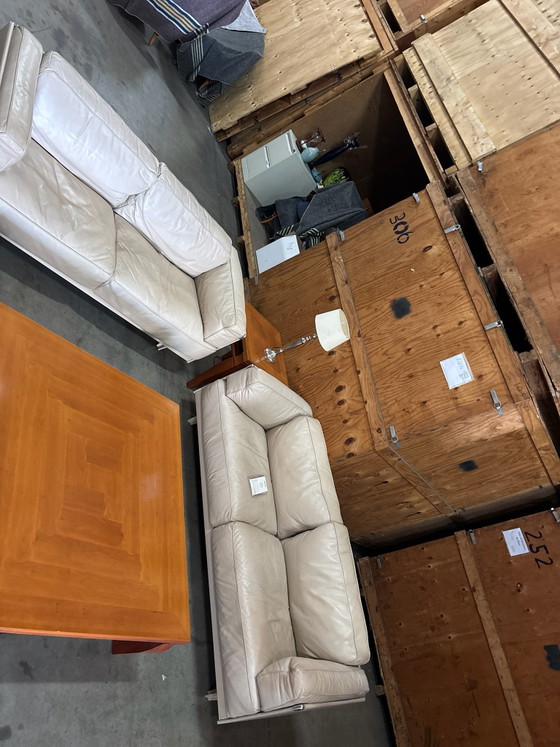 2x divano Poltrona Frau, Mobili, Pelle, Metallo, Beige (foto 10 di 10)