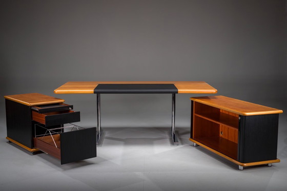 Image 1 of Ensemble de bureau de Walter Knoll / Wilhelm Knoll, Allemagne, années 1970, ensemble de 3 pièces