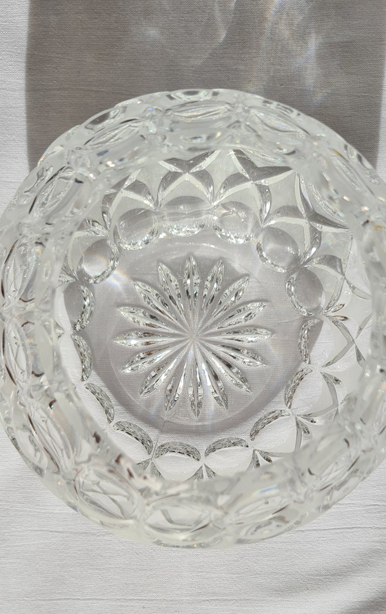 Vintage Nachtmann lead crystal sphere vase, heavy, "Angelique" series, Ø 13.5cm, crystal lens cut, star (photo 13 of 15)