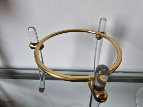 Image 1 of Portacandele vintage in stile Hollywood Regency, realizzato in Lucite/vetro.