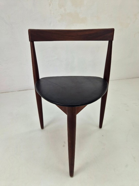 Sedia da pranzo Roundette in teak di Hans Olsen per Frem Rojle, anni '60 – Sedie da pranzo, Leather, Wood (photo 5 of 25)