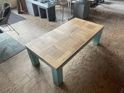 Oak mosaic coffee table