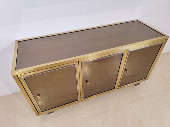 Rare 1970s Michel Pigneres Sideboard / Credenza – L'Angolo Metallarte Roma, Brass (photo 2 of 9)