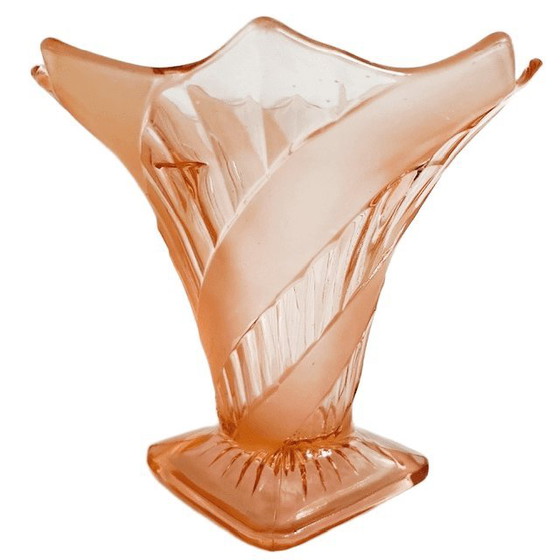 Image 1 of Antique Art Deco Vase Rosaline Glass 1930s