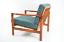 Fauteuil « BZ » de style moderne du milieu du siècle, couleur bleu denim, datant des années 1970.
