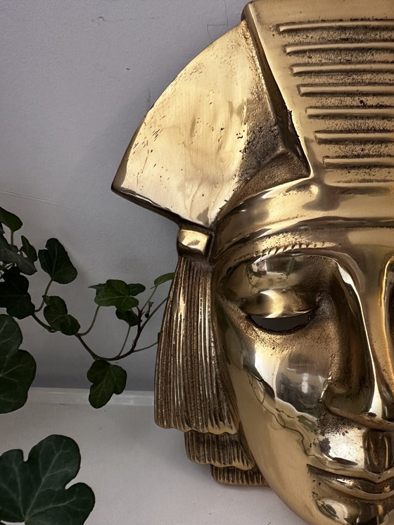 Image 1 of Maschera in ottone vintage del faraone