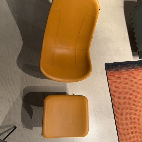 Image 1 of Gelderland 7400 swivel armchair with footstool