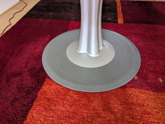 Image 1 of Leolux LX round glass table with tree base in silver