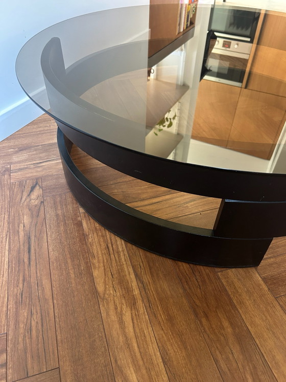Space age black coffee table with smoked glass – Wood (photo 8 of 9)