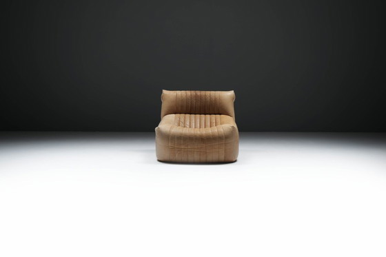 Image 1 of Aralia vintage '1981' in pelle originale di Michel Ducaroy per Ligne Roset