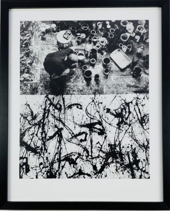 Image 1 of Rudy Burckhardt: "Jackson Pollock Painting No 32" - Professionally Framed With New High Quality Gallery Frame And Unframed