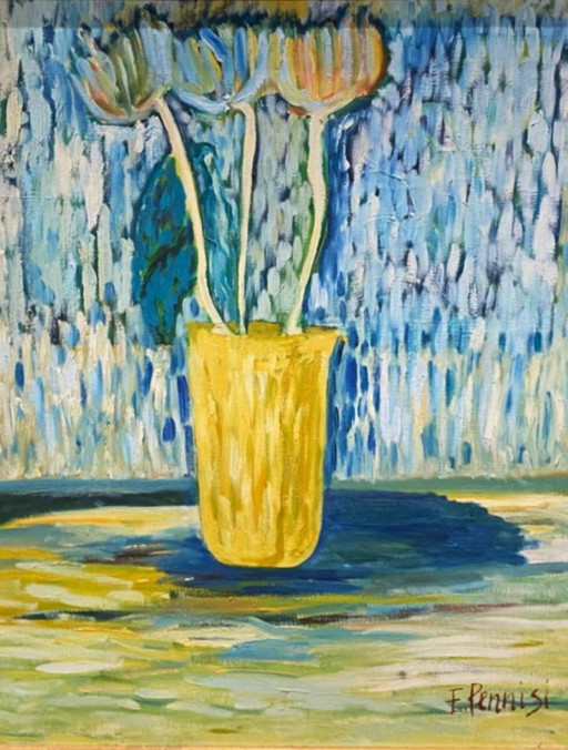 Antique oil painting on canvas, Post-Impressionist, Italy, 1930-1940