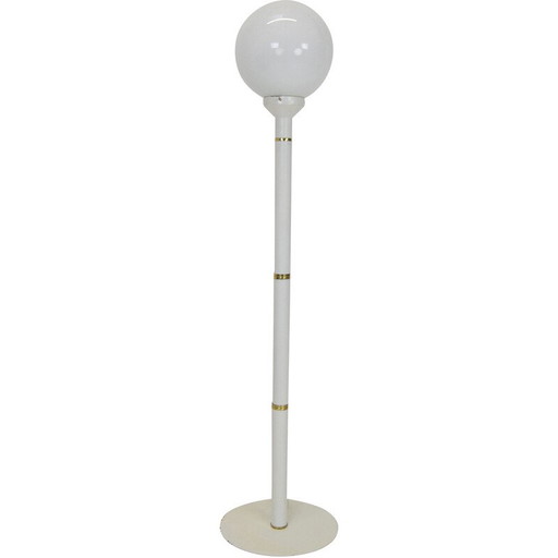 Vintage vloerlamp van melkglas, metaal en messing, Tsjecho-Slowakije 1970