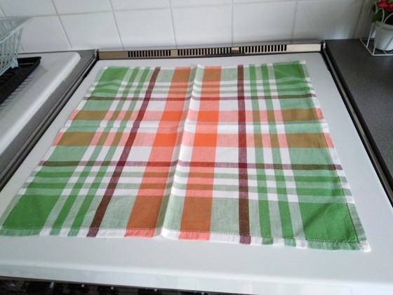 Lot de 12 Authentiques Serviettes Vintage Parfait État Style Bistrot Automne Année 60 70 (photo 2 of 5)