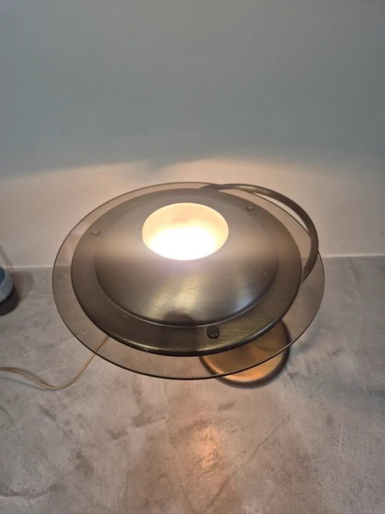 Image 1 of Steinhauer Postmodern UFO Table Lamp – Spiral Stem – Brass/Bronze – 1980s/90s