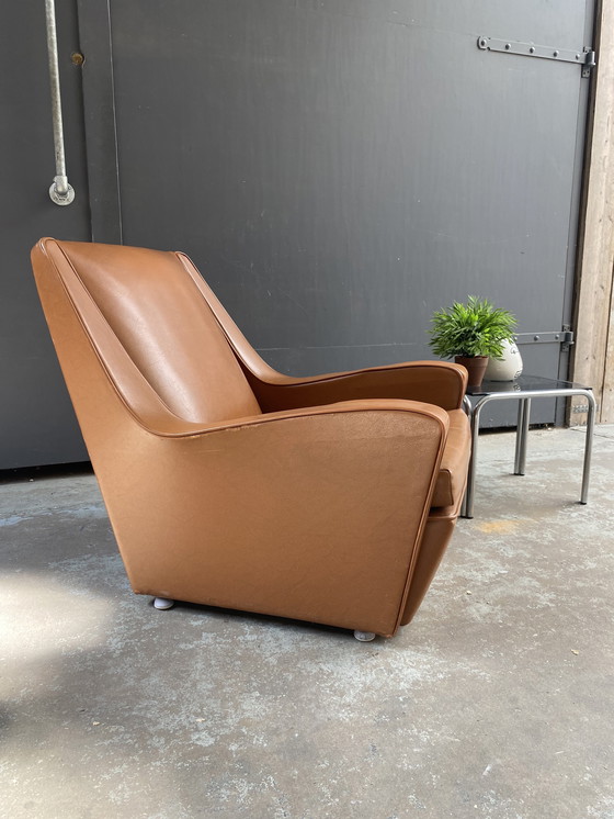 Image 1 of Skai Leren Clubfauteuil Jaren 60 Vintage