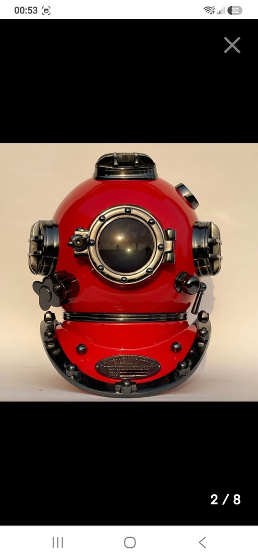 Mark V Morse XXL Taucherhelm – Messing & Stahl – Marine Dekoration