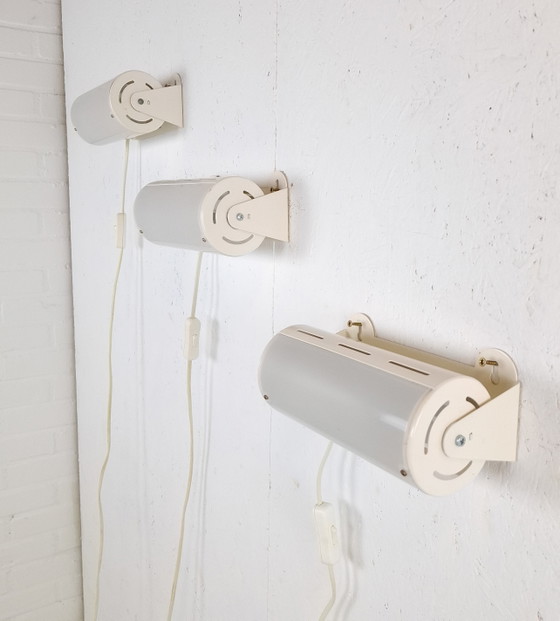 Image 1 of 3 lampade da parete vintage Ikea Smyg in metallo/plastica bianca