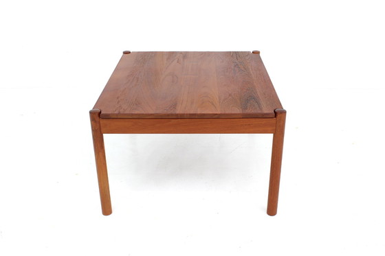 Image 1 of As New! Magnus Olesen Danish Mid - Century Teak Coffee Table / Coffee Table, Vintage Side Table with Reversible Top, 1970s