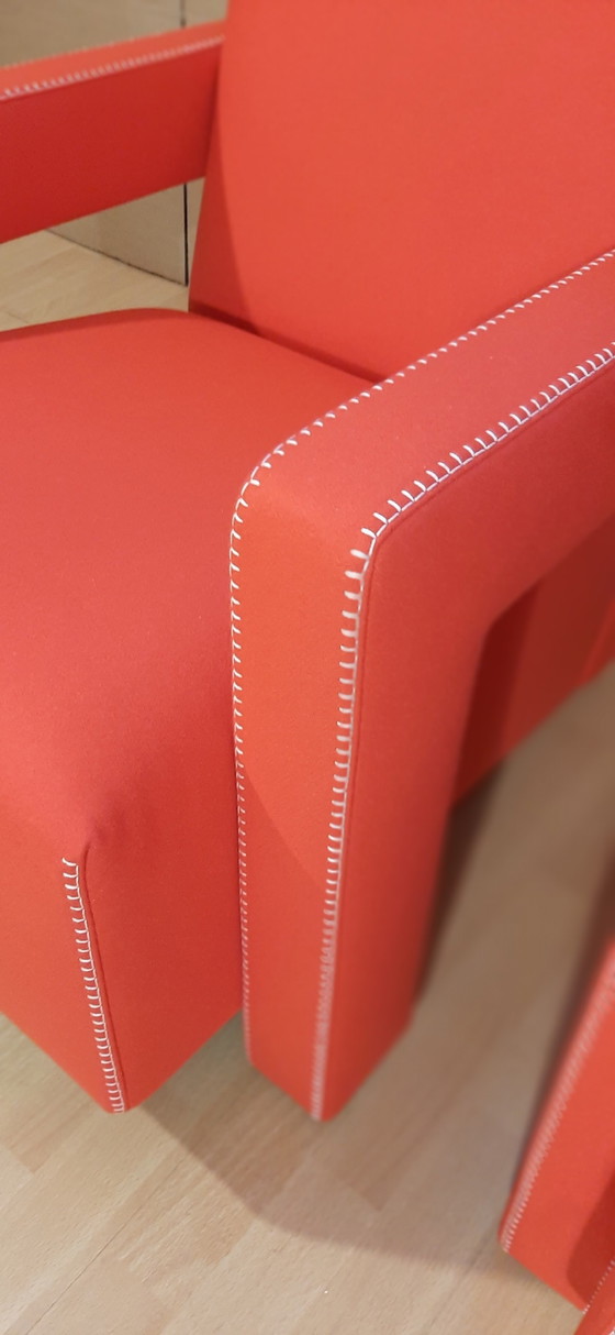 Image 1 of Cassina 2 Poltrona 637 Utrecht Nuova Mai Usata Lampo Rosso Lana 13L