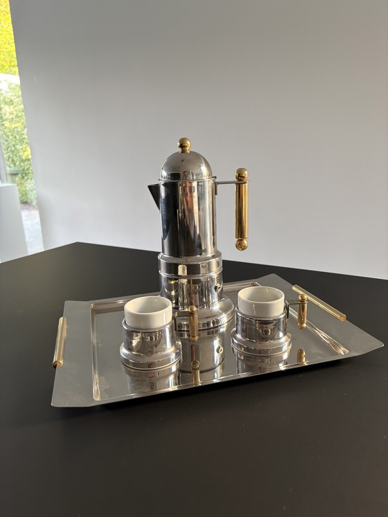 Vintage 1980’s Vev Vigano Kontessa Espresso Set – Servies, Metal (photo 8 of 14)