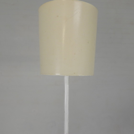 Image 1 of Lampada a sospensione vintage con paralume in rattan, foglia di palma e tessuto, anni '70