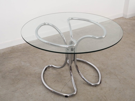 Image 1 of Mesa de cristal, diseño italiano, década de 1970, fabricada por Gastone Rinaldi.